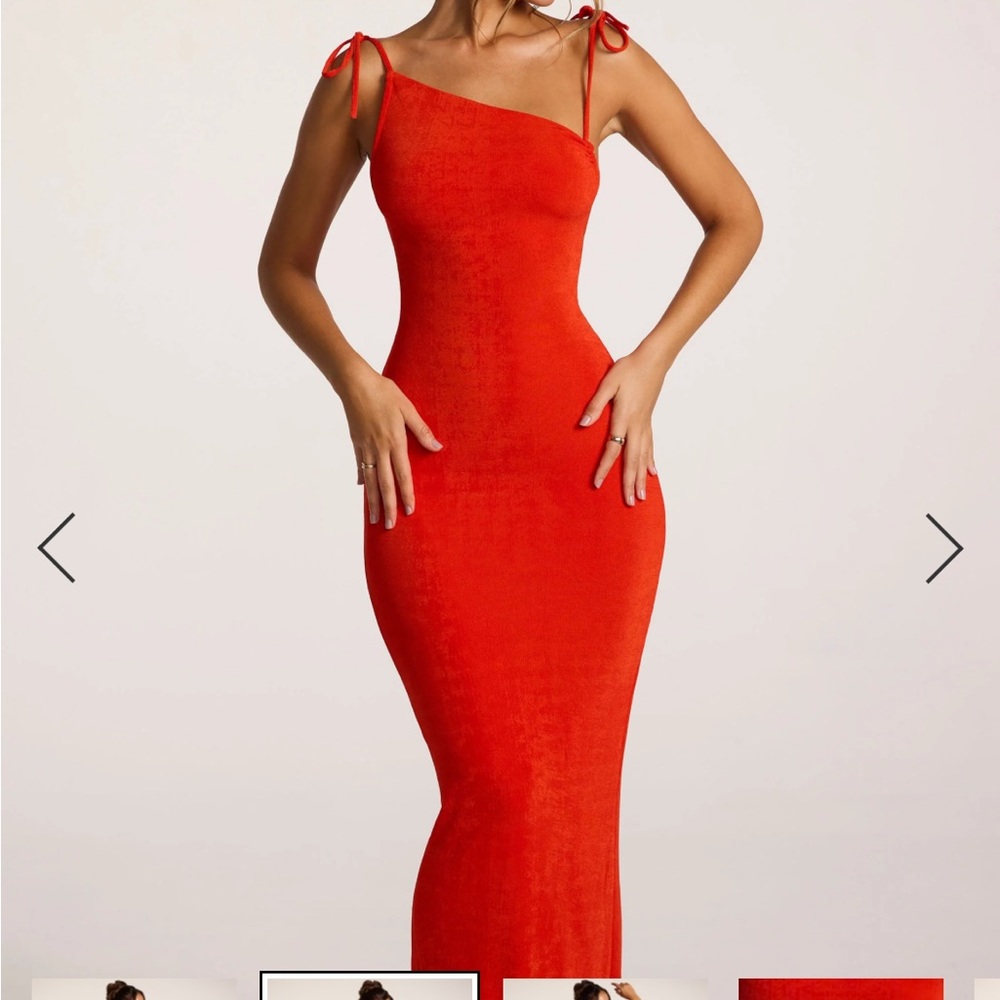 Oh Polly Fiery Red One-Shoulder Dress